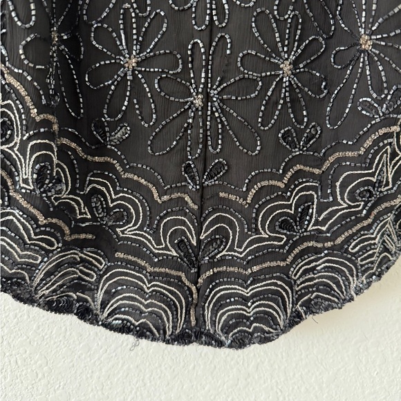 Black and Silver Embellished Sleeveless Tank Top - Picture 10 of 13